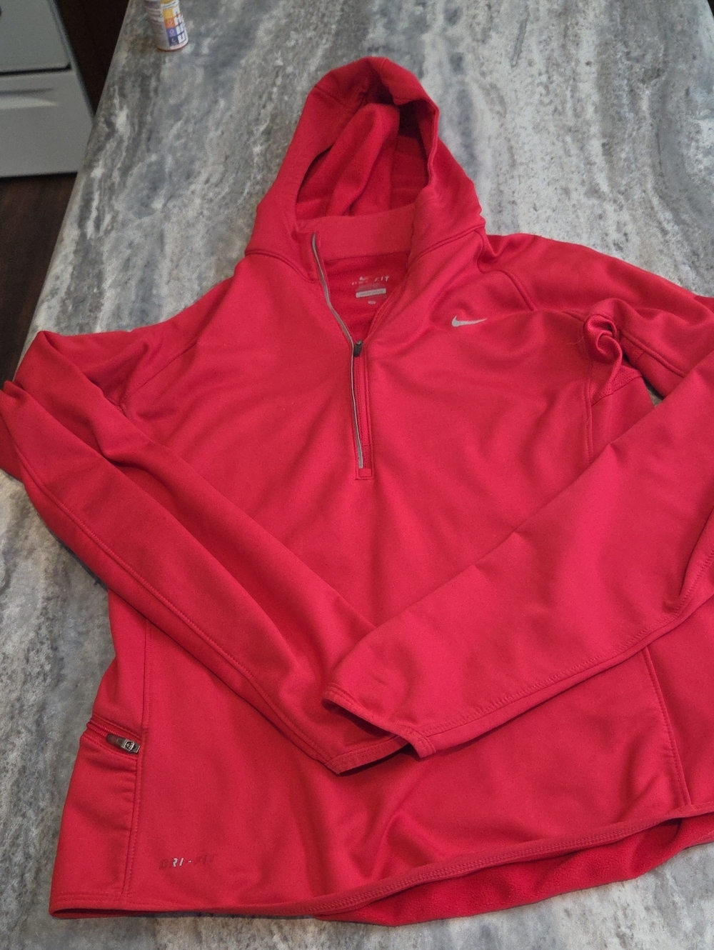 Nike Men’s Red Quarter-Zip Hoodie Sweater